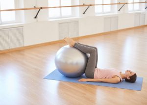 Exercising with swiss ball